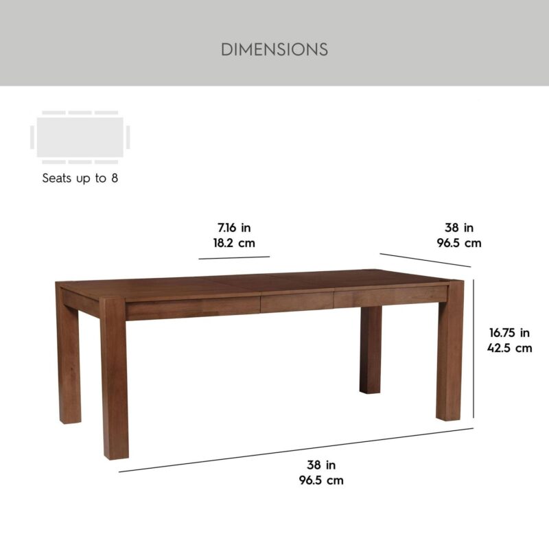 Better Homes and Gardens Bryant Solid Wood Extendable Dining Table, Walnut Finish - Image 4