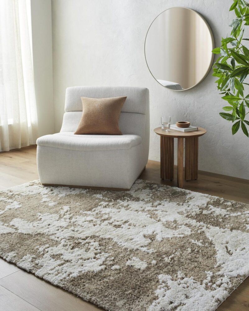 Better Homes and Gardens Brown Abstract High/Low Shag Area Rug, Brown, 7'10  x 10' - Image 6