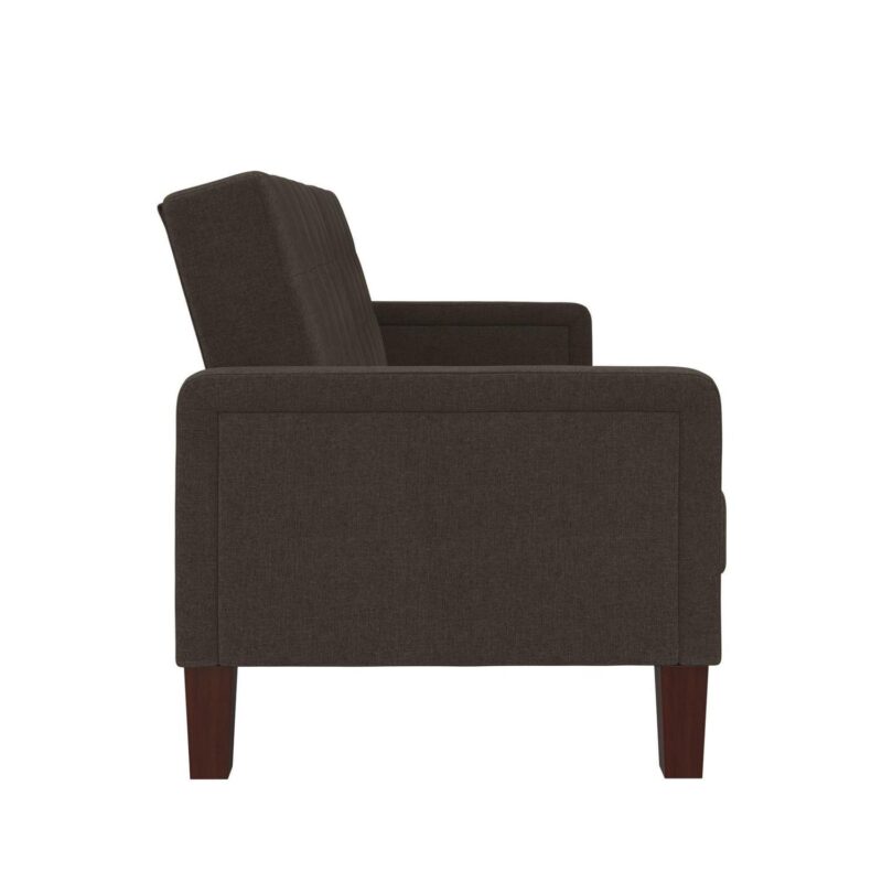 Better Homes and Gardens Porter Fabric Tufted Futon, Gray Linen - Image 15