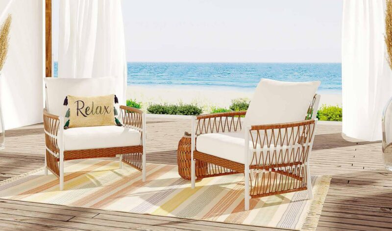 Better Homes and Gardens Lilah 5 Piece Outdoor Dining Set, White - Image 3