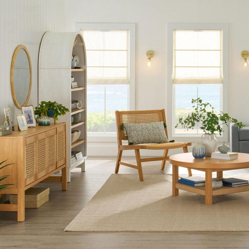 Better Homes and Gardens Vista Woven Coastal TV Stand for TVs up to 65 , Light Honey - Image 10