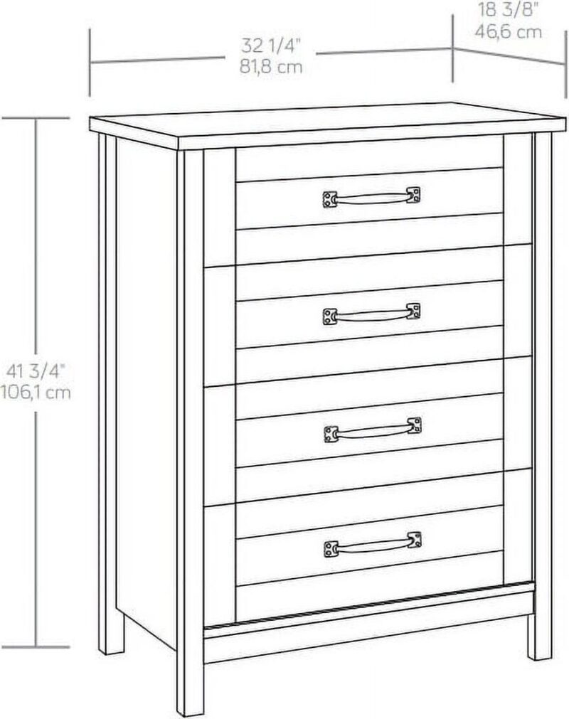 Better Homes and Gardens Modern Farmhouse 4-Drawer Dresser, Rustic Gray Finish - Image 3