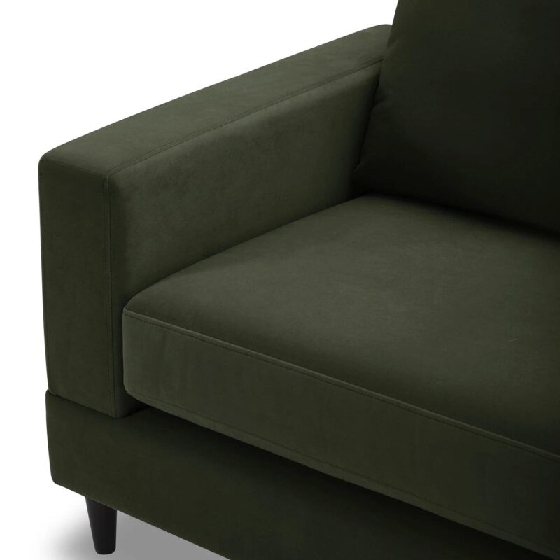 Better Homes and Gardens Springwood Wood Frame 83.46  Couch, Olive Velvet - Image 4