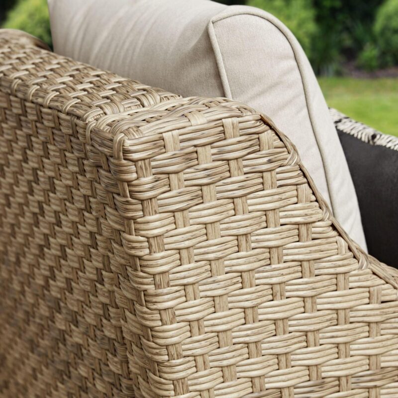 Better Homes and Gardens River Oaks Outdoor Swivel Gliders with Patio Covers, Set of 2, Natural - Image 4