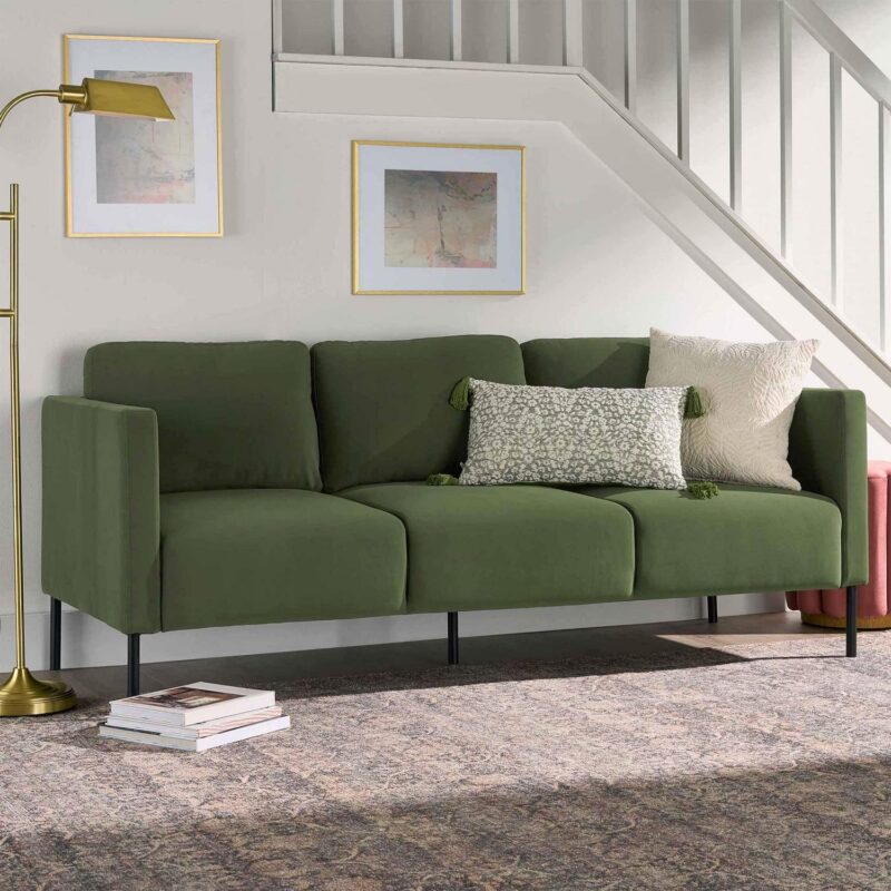 Better Homes and Gardens Wyatt Velvet Sofa, Sea Turtle - Image 3