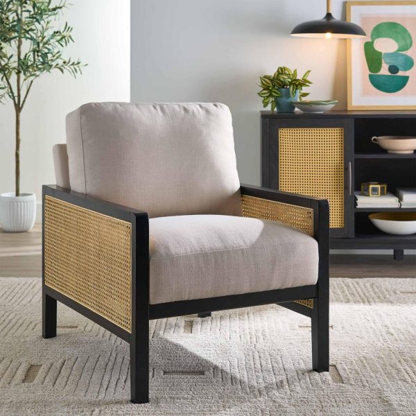 Better Homes and Gardens Springwood Caning Accent Chair, Charcoal Finish