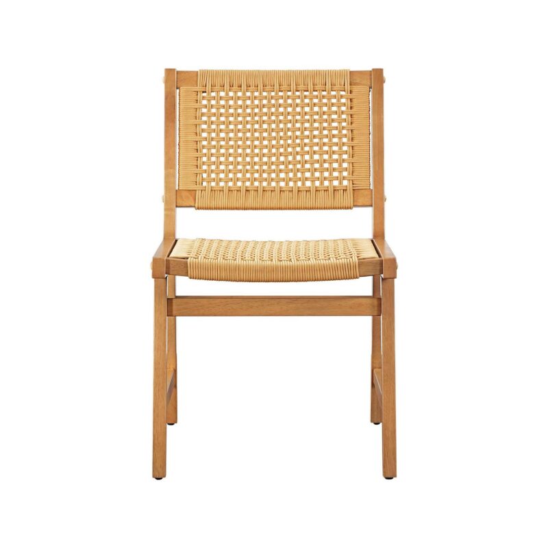 Better Homes and Gardens Vista Woven Coastal Dining Chairs 2 Pack, Light Honey Finish - Image 12
