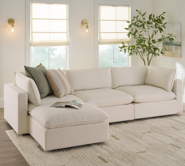 Better Homes and Gardens Weston 107.5  Cloud Modular Sectional Sofa, White
