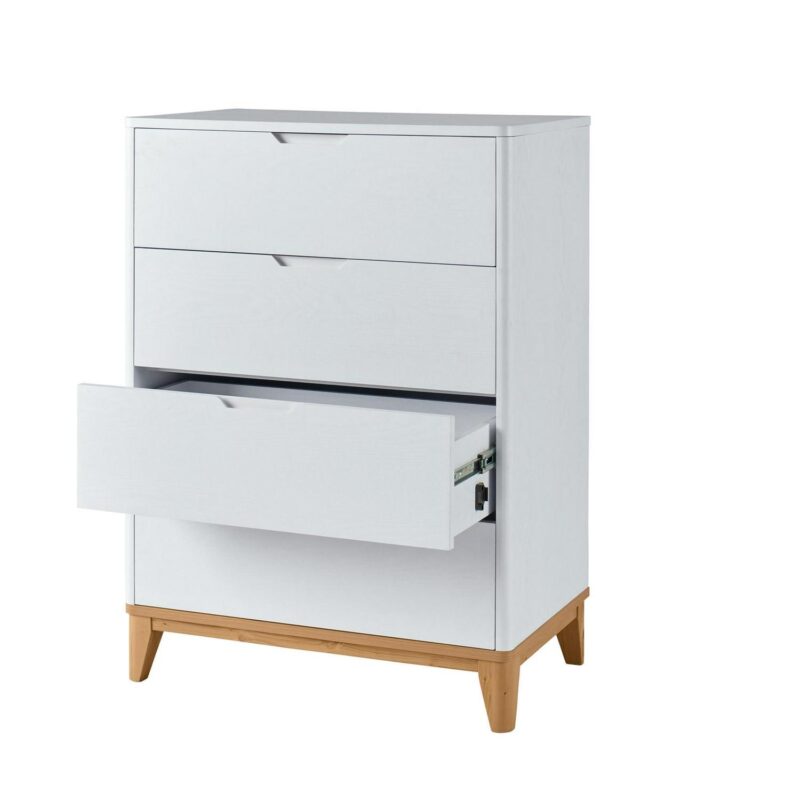 Better Homes and Gardens Leighton 4 Drawer Dresser, White and Natural - Image 3