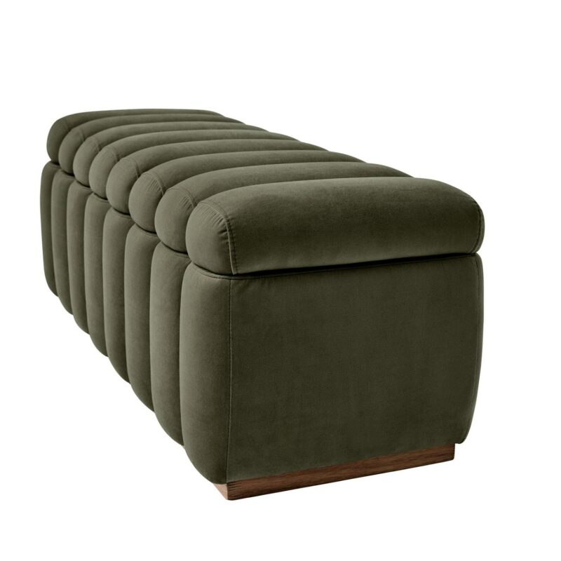 Better Homes and Gardens 47.24  Lillian Channel Tufted Bench, Olive Velvet - Image 4