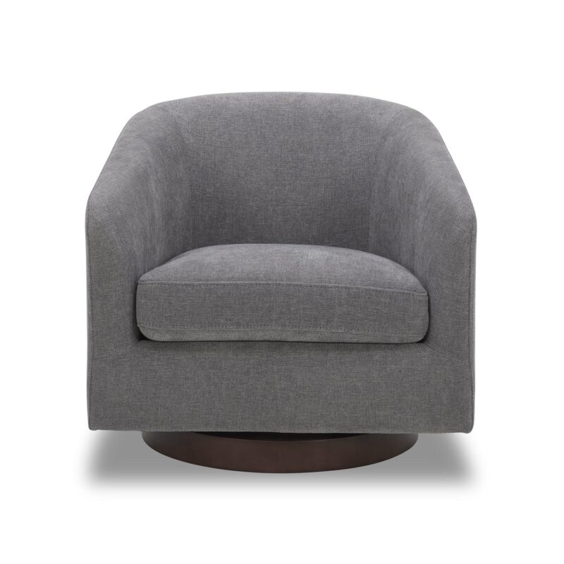 Better Homes and Gardens Bradford Wooden Base Modern Swivel Chair, Gray - Image 3