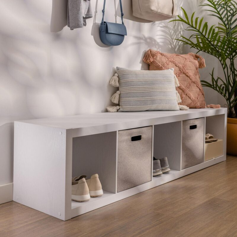 Better Homes and Gardens 5-Cube Vertical Storage Organizer, White Texture