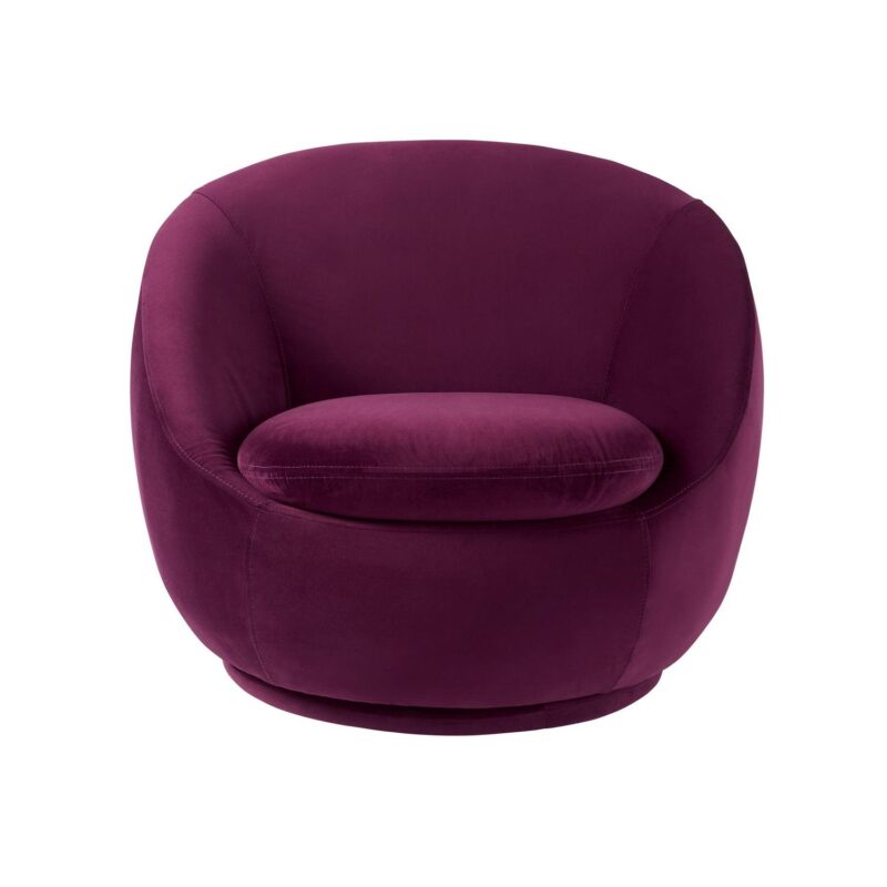 Better Homes and Gardens Mira Swivel Chair, Merlot Velvet - Image 2