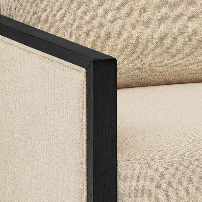 Better Homes and Gardens Windsor Linen Armchair, Espresso Wood - Image 5
