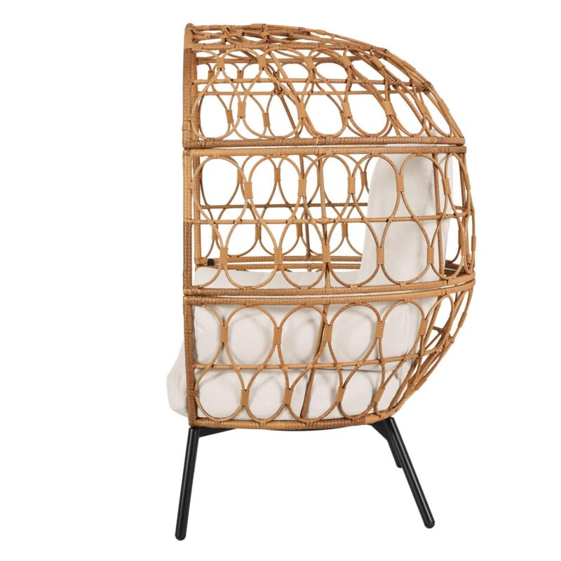 Better Homes and Gardens Willow Sage Steel Wicker Outdoor Egg Chair, Brown - Image 8