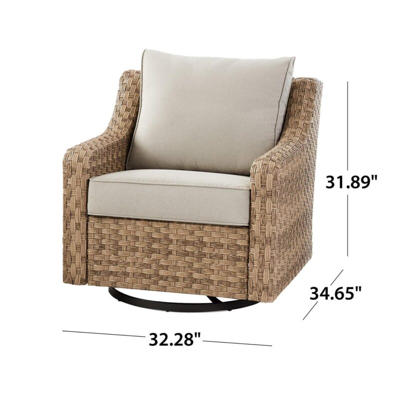 Better Homes and Gardens River Oaks Outdoor Swivel Gliders with Patio Covers, Set of 2, Natural - Image 8