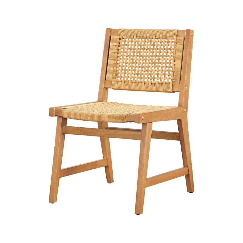 Better Homes and Gardens Vista Woven Coastal Dining Chairs 2 Pack, Light Honey Finish - Image 13