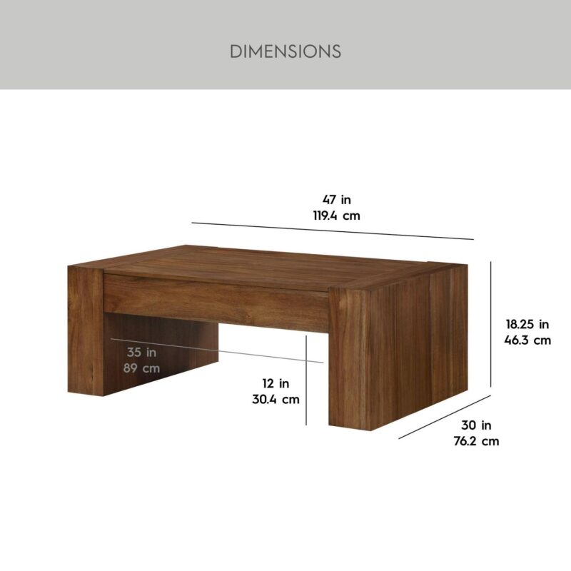 Better Homes and Gardens Ezra Oversized Coffee Table, Walnut - Image 3