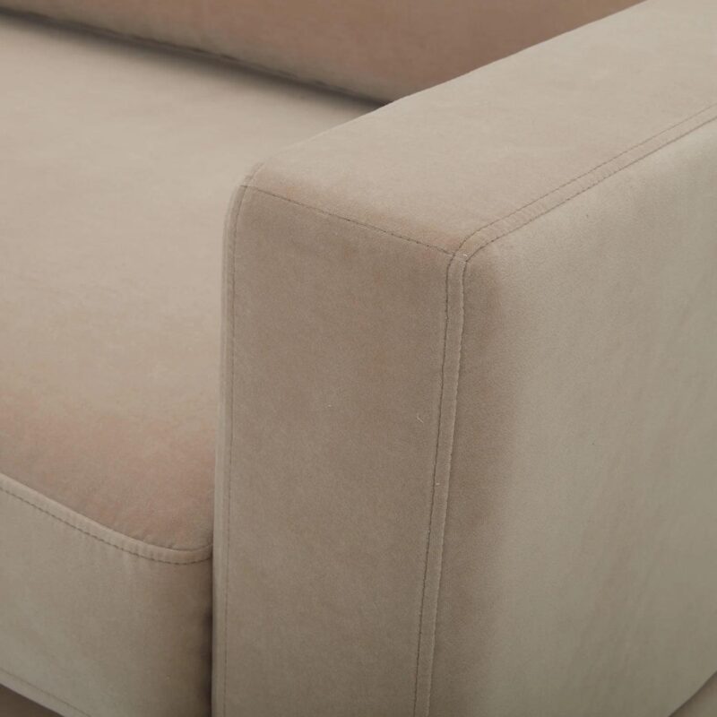 Better Homes and Gardens Springwood Wood Frame 83.46  Couch, Beige Velvet - Image 9