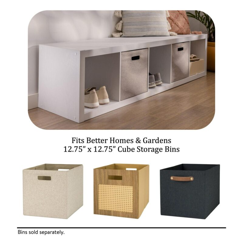 Better Homes and Gardens 5-Cube Vertical Storage Organizer, White Texture - Image 8