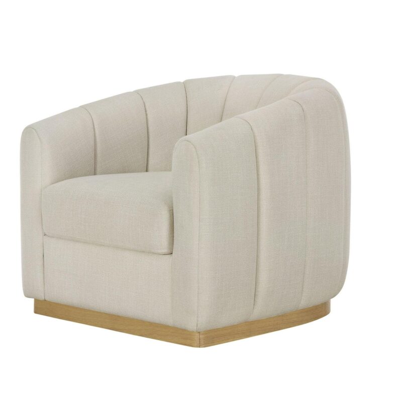 Better Homes and Gardens Lillian Accent Swivel Chair, Cream Linen - Image 10
