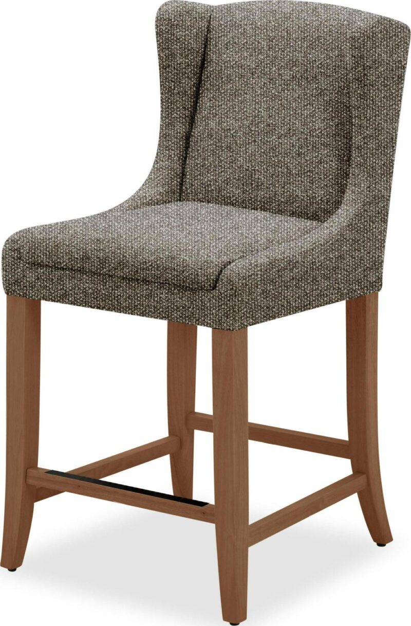 Better Homes and Gardens Windsor Upholstered Wingback Counter Stool 2 Pack, Truffle Brown - Image 3