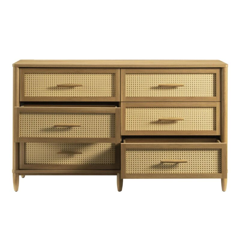 Better Homes and Gardens Springwood Caning 6-Drawer Dresser, Light Honey Finish - Image 8