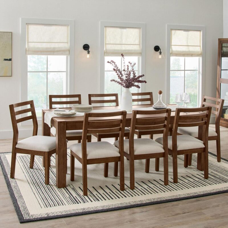 Better Homes and Gardens Bryant Solid Wood Extendable Dining Table, Walnut Finish - Image 5