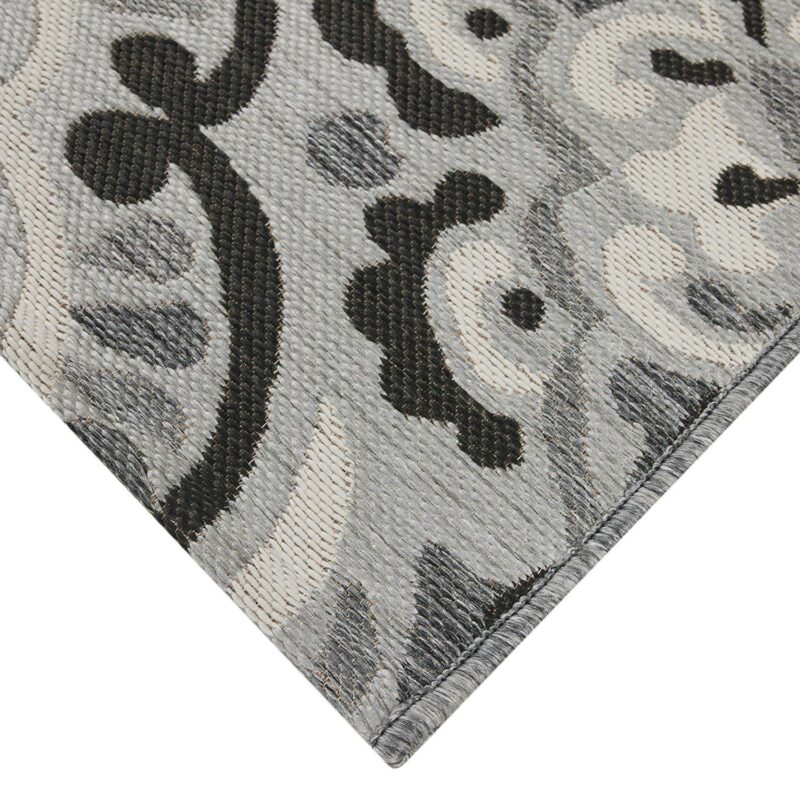Better Homes and Gardens Black and White Medallion 9'x12' Outdoor Rug - Image 2