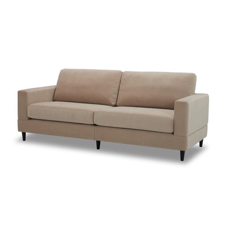 Better Homes and Gardens Springwood Wood Frame 83.46  Couch, Beige Velvet - Image 4