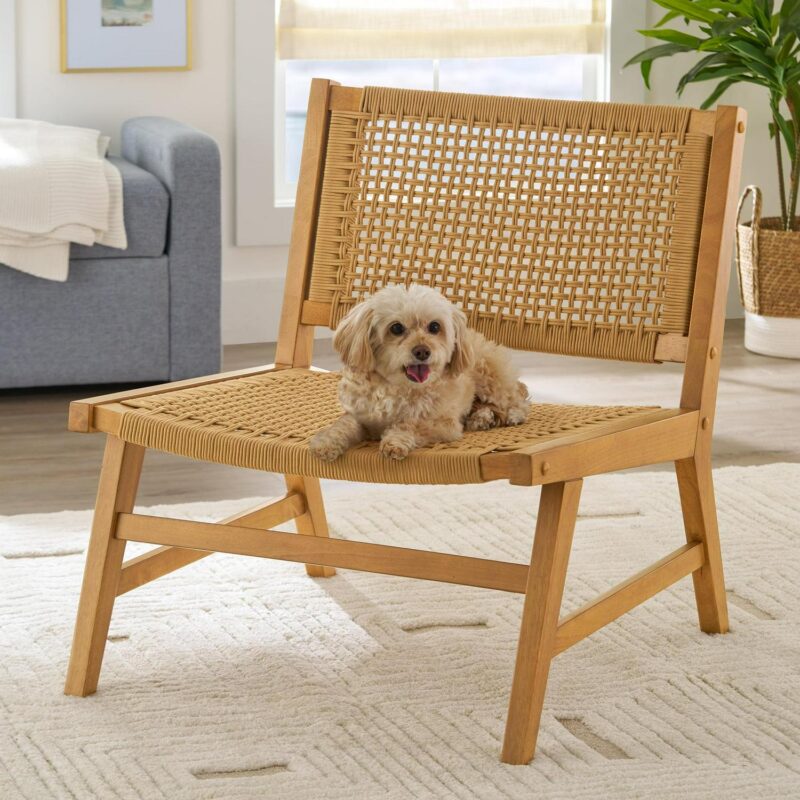 Better Homes and Gardens Vista Woven Accent Chair, Light Honey Finish - Image 11