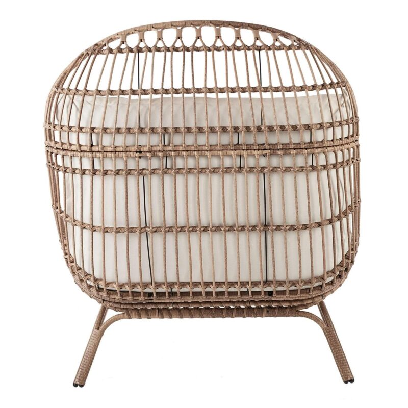 Better Homes and Gardens Willow Sage Outdoor Wicker Patio Cuddle Chair, Brown - Image 5