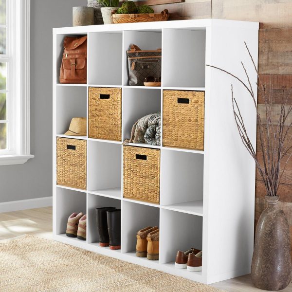 Better Homes and Gardens 16-Cube Storage Organizer, White Texture