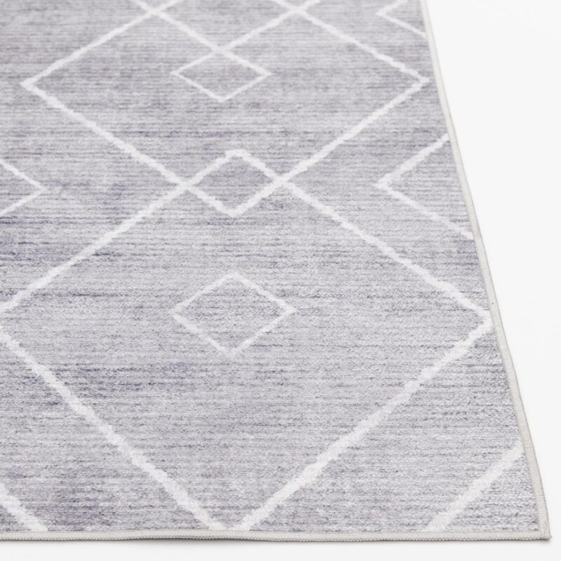 Better Homes and Gardens Geometric Machine Washable Indoor Area Rug, Gray, 7'2 x9'10 - Image 5