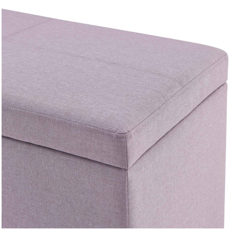 Better Homes and Gardens 30  Hinged Storage Ottoman, Sand Faux Linen - Image 2