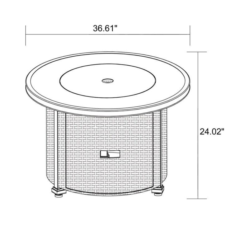 Better Homes and Gardens Colebrooke 37  Round 50,000 BTU Propane Gas Fire Pit Table with Glass Beads, Metal Lid and Protective Cover - Image 11