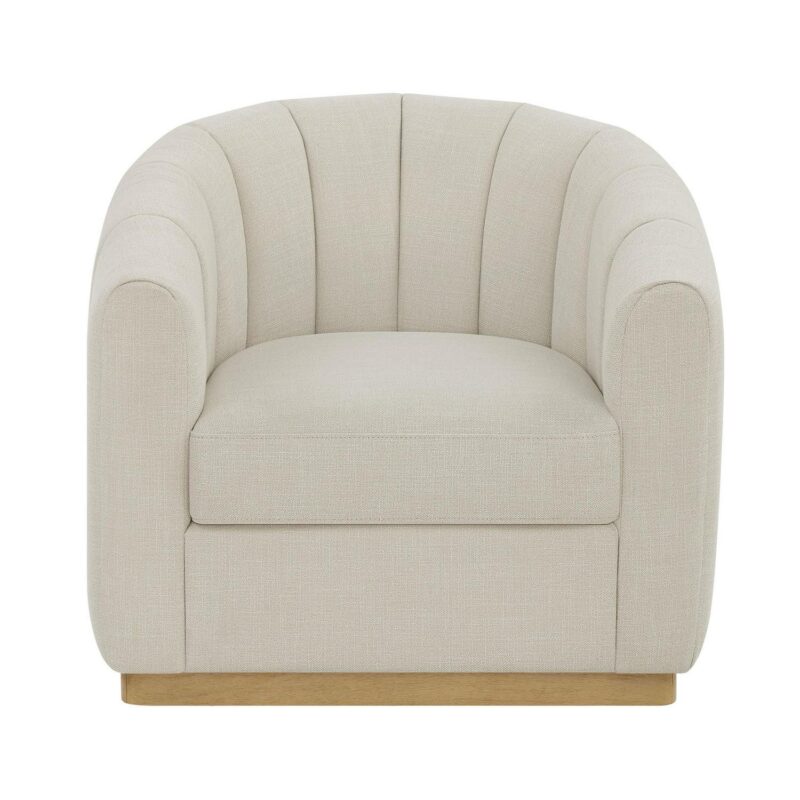 Better Homes and Gardens Lillian Accent Swivel Chair, Cream Linen - Image 9
