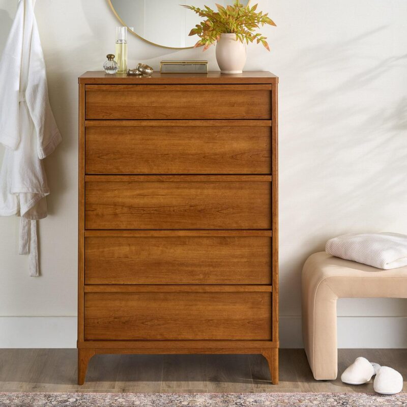 Better Homes and Gardens Greyson 5-Drawer Dresser, Acorn Finish