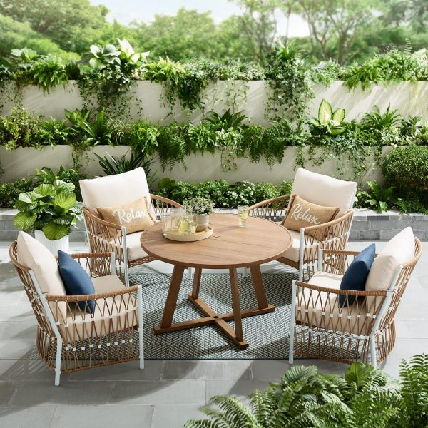 Better Homes and Gardens Lilah 5 Piece Outdoor Dining Set, White