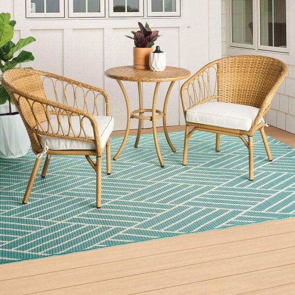 Better Homes and Gardens Willow Sage 3-Piece Outdoor Wicker Bistro Set, Beige