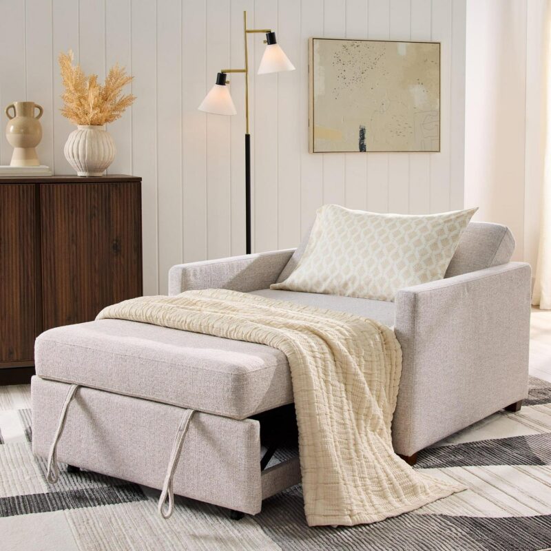 Better Homes and Gardens Nolan Pull Out Sleeper Chair, Wheat - Image 8