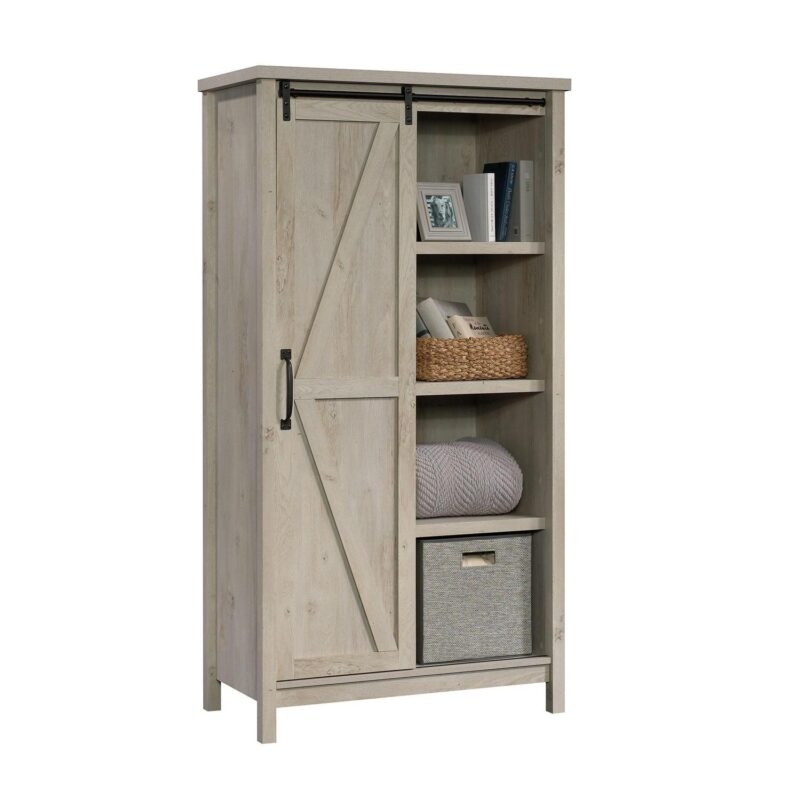 Better Homes and Gardens Modern Farmhouse Bookcase Storage Cabinet, Rustic White Finish - Image 9