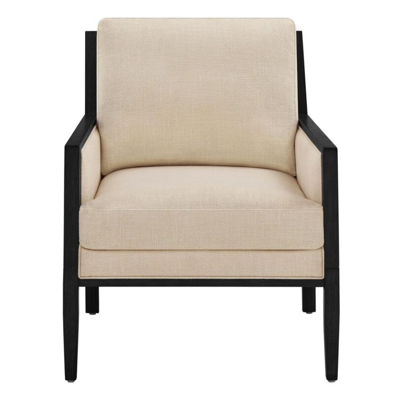 Better Homes and Gardens Windsor Linen Armchair, Espresso Wood - Image 8
