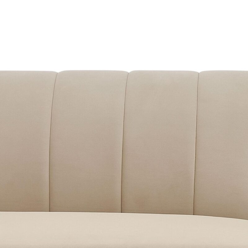 Better Homes and Gardens Lillian Channel Tufted Sofa 83.5  Beige Velvet - Image 6