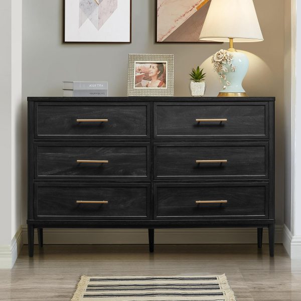 Better Homes and Gardens Oaklee 6 Drawer Dresser, Charcoal Finish