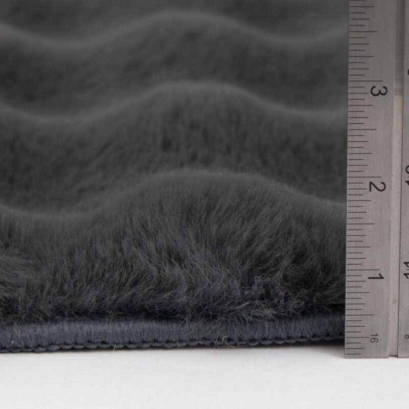 Better Homes and Gardens 7x10 Gray Faux Fur Bubbles Indoor Area Rug - Image 4