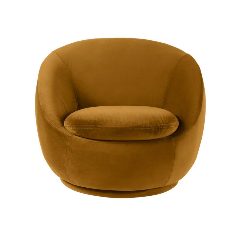 Better Homes and Gardens Mira Swivel Chair, Ochre Velvet - Image 4