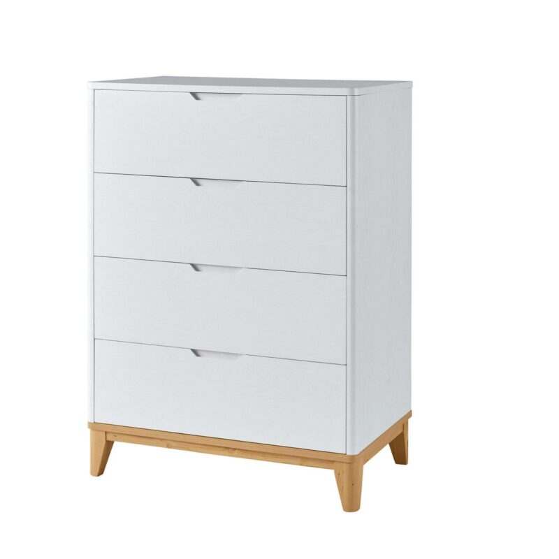Better Homes and Gardens Leighton 4 Drawer Dresser, White and Natural - Image 4