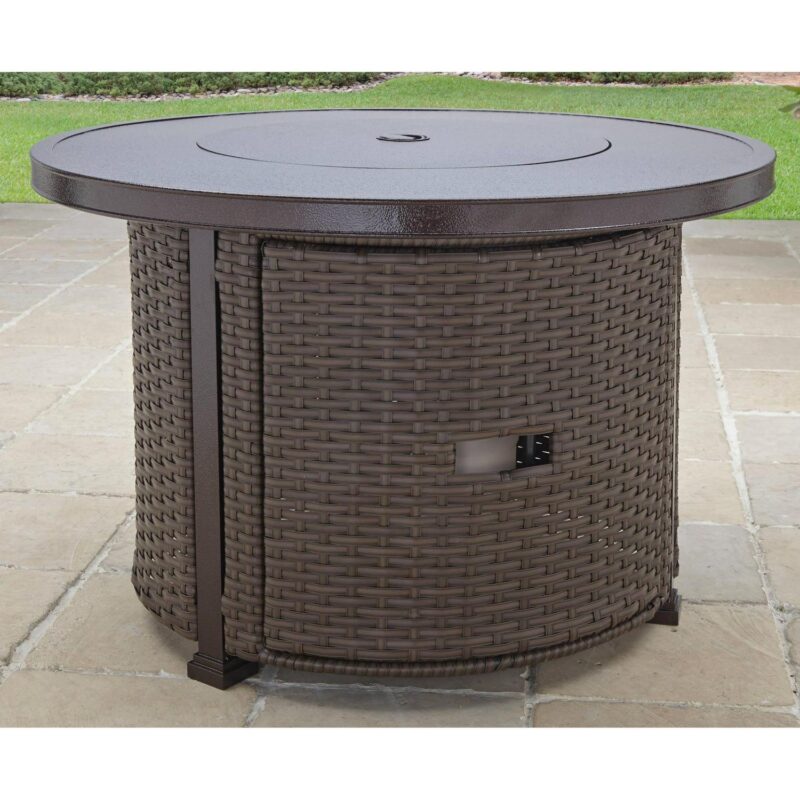 Better Homes and Gardens Colebrooke 37  Round 50,000 BTU Propane Gas Fire Pit Table with Glass Beads, Metal Lid and Protective Cover - Image 4