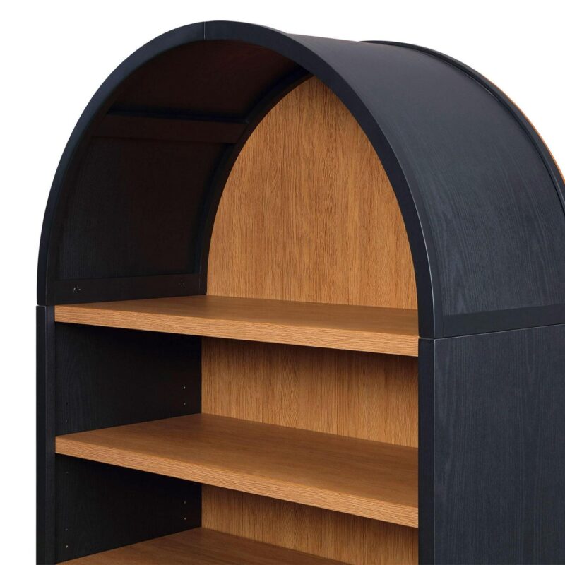 Better Homes and Gardens Juliet Open Arch Bookcase, Rich Black and Light Honey - Image 5